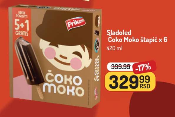 Sladoled Čoko Moko štapić x 6