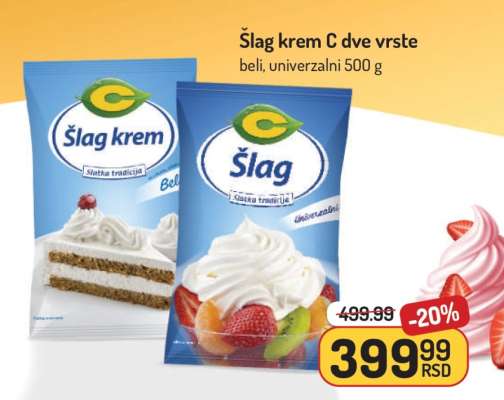 Šlag krem C dve vrste