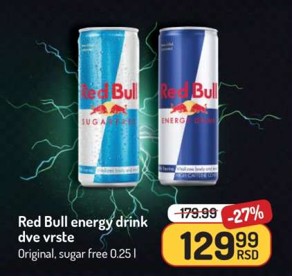 Red Bull energy drink dve vrste