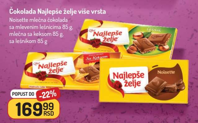 Čokolada Najlepše želje više vrsta