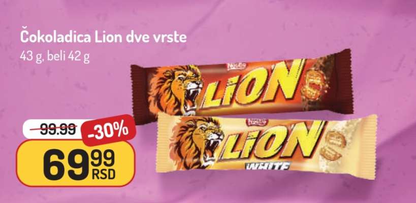 Čokoladica Lion dve vrste