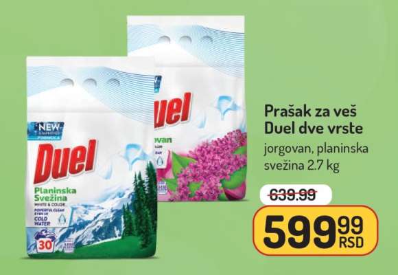 Prašak za veš Duel dve vrste