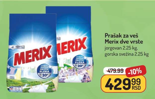 Prašak za veš Merix dve vrste