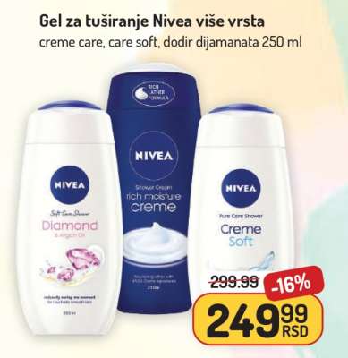 Gel za tuširanje Nivea više vrsta