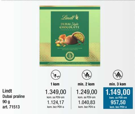 Lindt Dubai praline 90 g