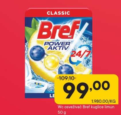 Wc osveživač Bref kuglice limun