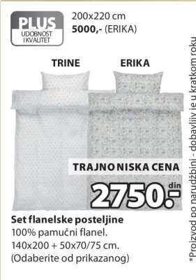 SET FLANELSKE POSTELJINE