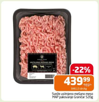 Sveže usitnjeno mešano meso MAP pakovanje Graničar 520g