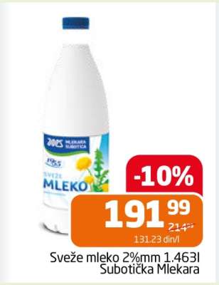 Sveže mleko 2%mm 1.463l Subotička mlekara