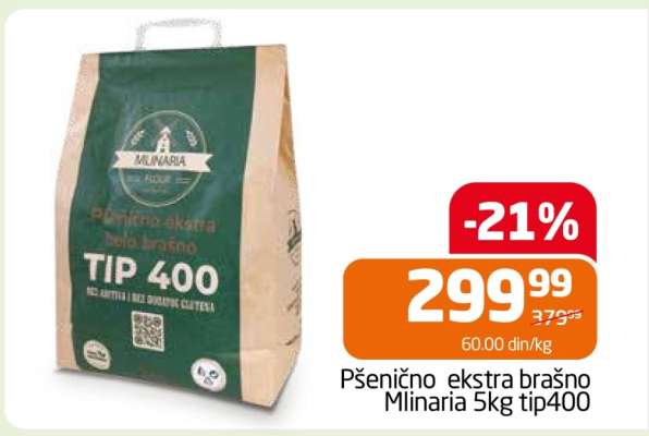 Pšenično ekstra brašno Mlinaria 5kg tip400