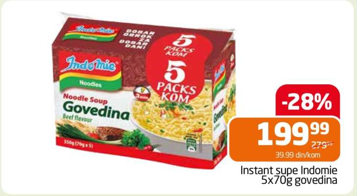 Instant supe Indomie 5x70g govedina