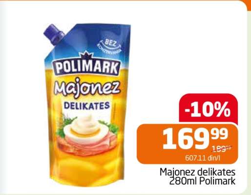 Majonez delikates 280ml Polimark
