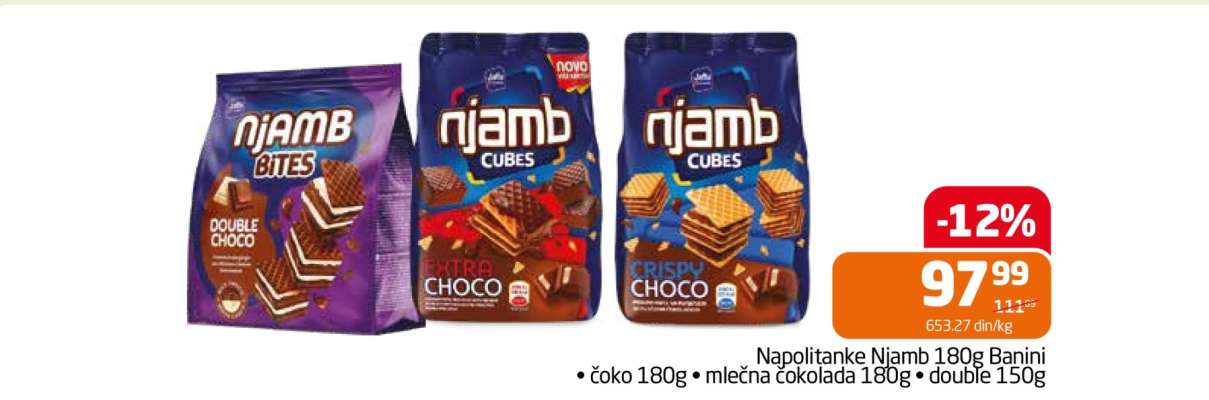 Napolitanke Njamb 180g Banini