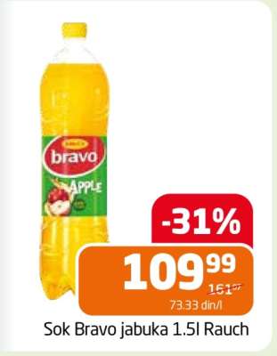 Sok Bravo jabuka 1.5l Rauch