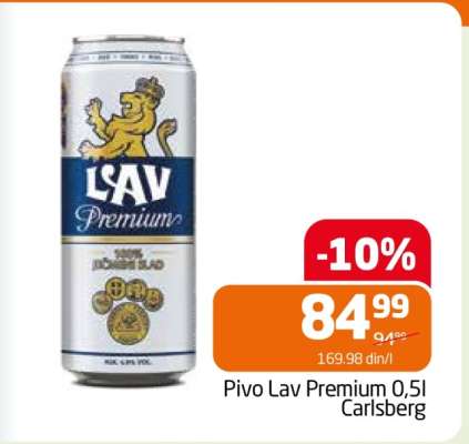 Pivo Lav Premium 0,5l Carlsberg