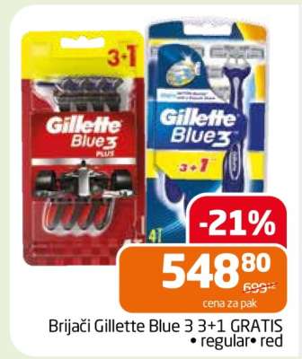Brijači Gillette Blue 3 3+1 GRATIS