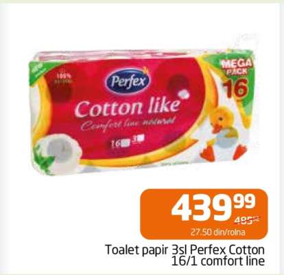 Toalet papir 3sl Perfex Cotton 16/1 comfort line