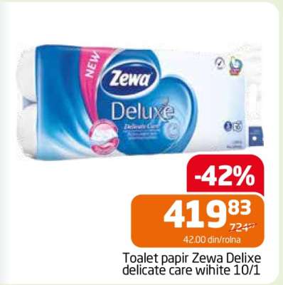 Toalet papir Zewa Delixe delicate care white 10/1