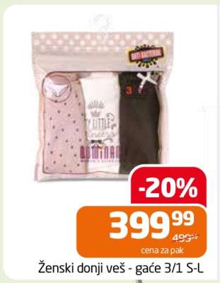 Ženski donji veš - gaće 3/1 S-L