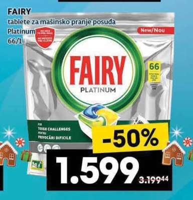 FAIRY tablete za mašinsko pranje posuđa platinum 66/1