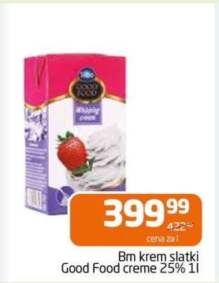 Bm krem slatki Good Food creme 25% 1l