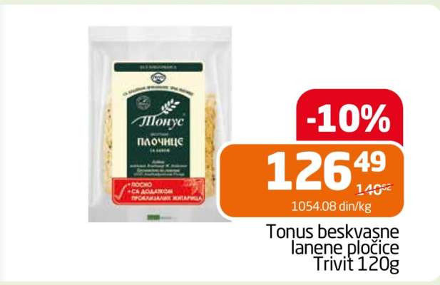Tonus beskvasne lanene pločice Trivit 120g