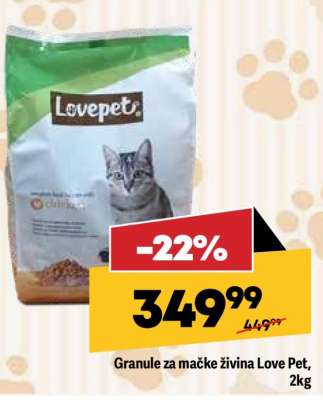 Granule za mačke živina Love Pet, 2kg
