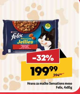 Hrana za mačke Sensations meso Felix, 4x85g