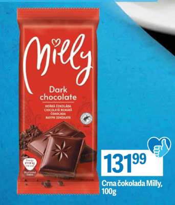 Crna čokolada Milly, 100g