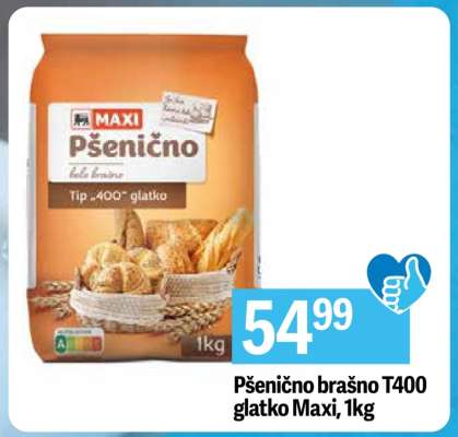 Pšenično brašno T400 glatko Maxi 1kg
