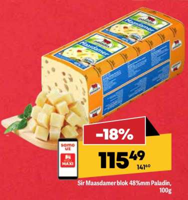 Sir Maasdamer blok 48%mm Paladin, 100g