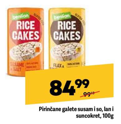 Pirinčane galete Susam i so, Lan i Suncokret, 100g