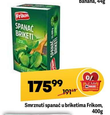 Smrznuti spanać u briketima Frikom 400g