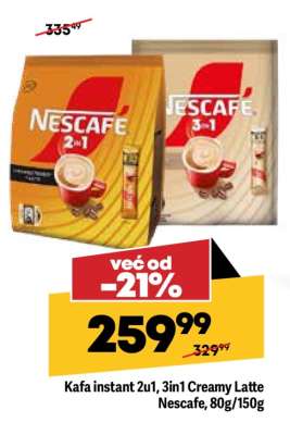Kafa instant 2u1, 3in1 Creamy Latte Nescafe, 80g/150g
