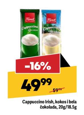 Cappuccino Irish, kokos i bela čokolada, 20g/18.5g