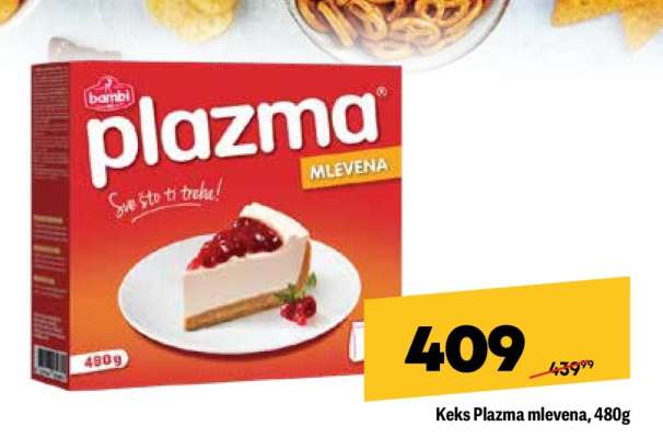 Keks Plazma mlevena, 480g