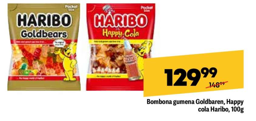 Bombona gumena Goldbaren , Happy cola Haribo 100g