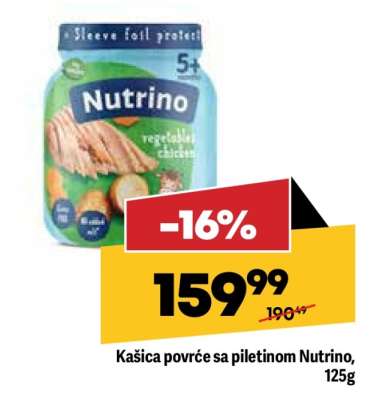 Kašica povrće sa piletinom Nutrino 125g