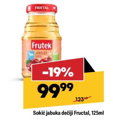 Sokić jabuka dečiji Fructal, 125ml