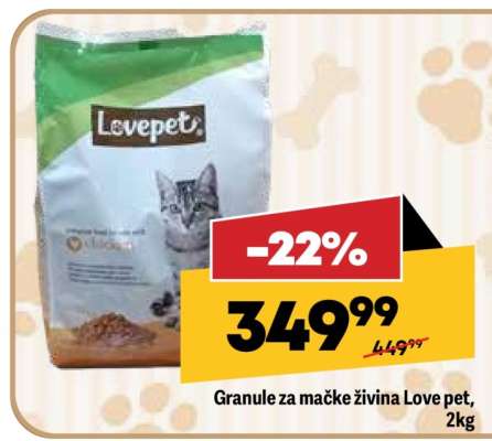 Granule za mačke živina Love Pet, 2kg