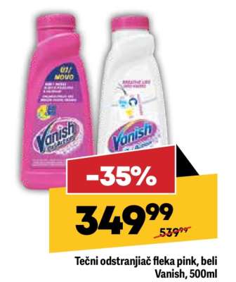 Tečni odstranjivač fleka pink beli Vanish 500ml