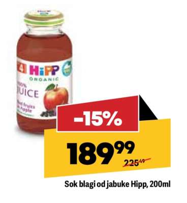 Sok blagi od jabuke Hipp, 200ml