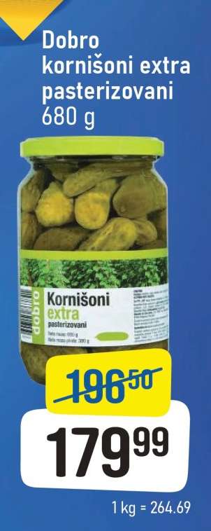 Dobro kornišoni extra pasterizovani 680 g