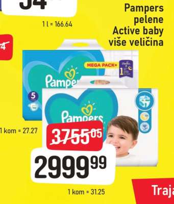 Pampers pelene Active baby više veličina