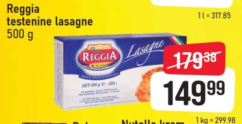 Reggia testenine lasagne