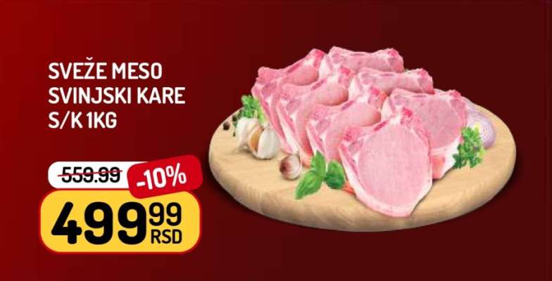 SVEŽE MESO SVINJSKI KARE S/K 1kg