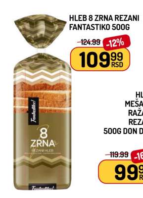 Hleb 8 Zrna Rezani Fantastiko 500g