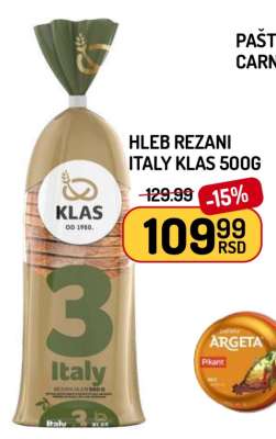 Hleb Rezani Italy Klas 500g