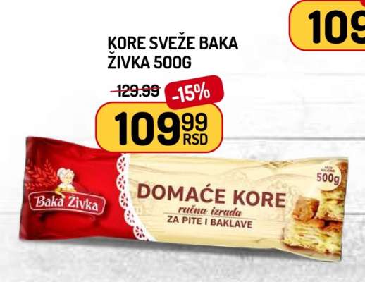 KORE SVEŽE BAKA ŽIVKA 500g