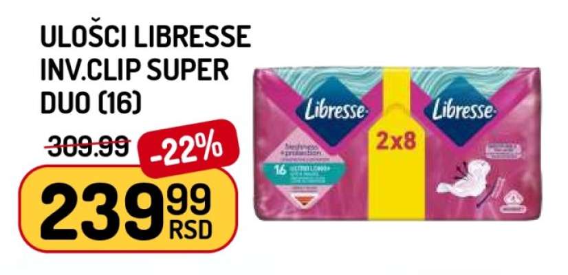 Ulošci Libresse inv. clip super duo 16